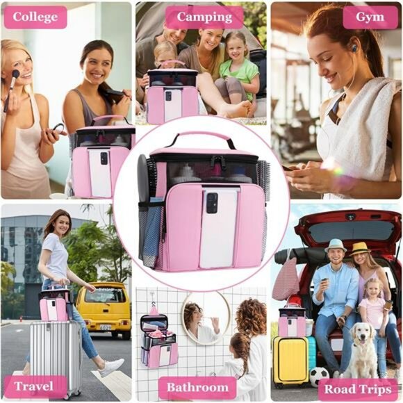 Large Mesh Shower Caddy Travel Toiletry Bag Dorm Makeup Organizer Tote - Picture 6 of 7